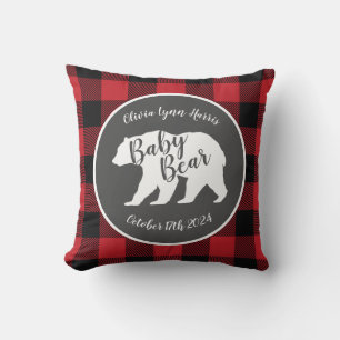 Mama Bear Baby Shower Woodland Lodge Throw Pillow