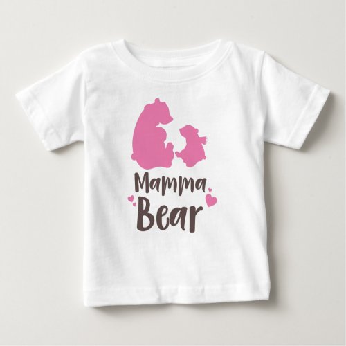 Mama Bear Bear Cub Cute Bear Little Bear Heart Baby T_Shirt