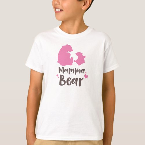 Mama Bear Bear Cub Cute Bear Little Bear Heart T_Shirt
