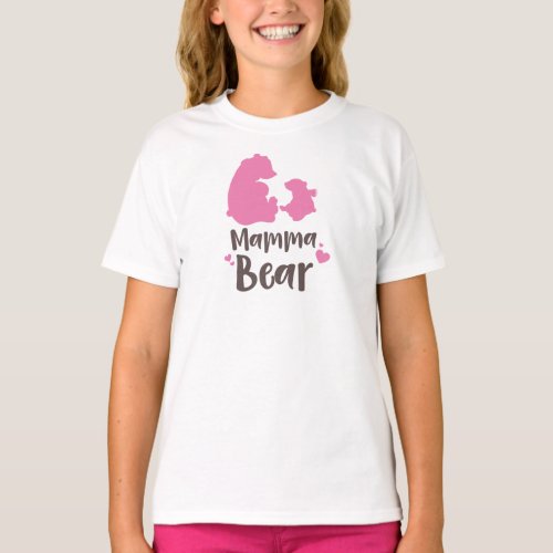 Mama Bear Bear Cub Cute Bear Little Bear Heart T_Shirt