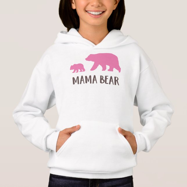 Mama Bear, Bear Cub, Cute Bear, Little Bear Hoodie (Front)