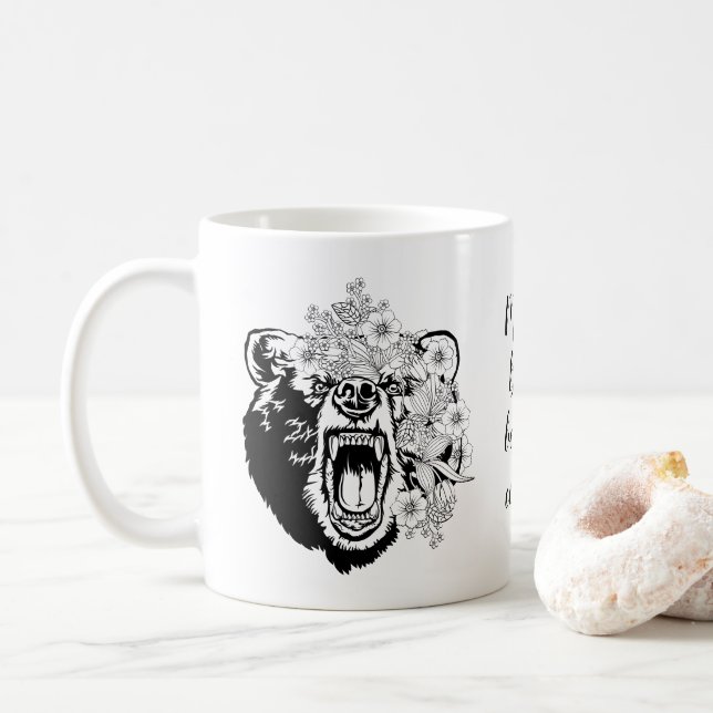 Mama Bear Before Coffee Funny Mug (With Donut)