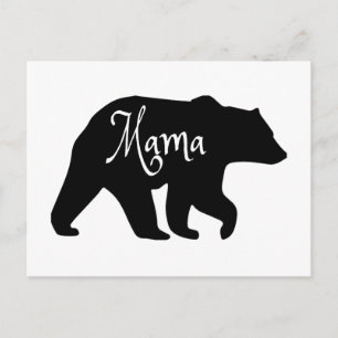Mama Bear black and white Postcard