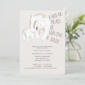 Mama Bear Blue Boy Baby Shower Invitation (Standing Front)