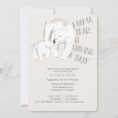Mama Bear Blue Boy Baby Shower Invitation (Front)