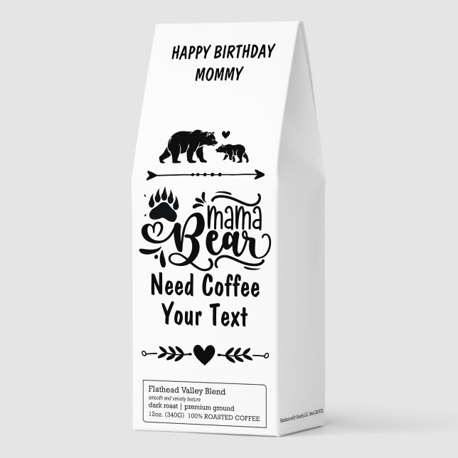 Mama Bear Boho Paw Mother's Day Animal Lover Roasted Coffee (Front)