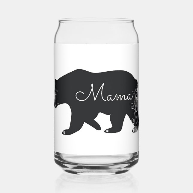 Mama Bear Can Glass (Left)