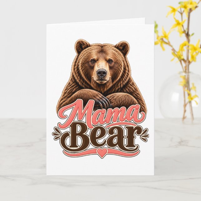 Mama Bear  Card (Yellow Flower)