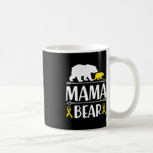 Mama Bear Childhood Cancer Awareness Mom Of A Warr Coffee Mug