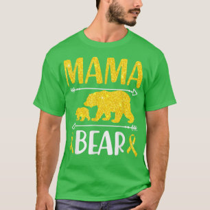 Mama Bear Childhood Cancer Awareness Mom Of A Warr T-Shirt