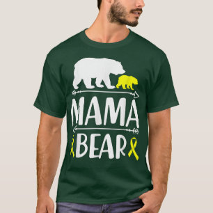 Mama Bear Childhood Cancer Awareness Mom Of A Warr T-Shirt