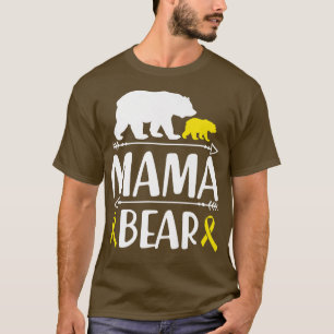 Mama Bear Childhood Cancer Awareness Mom Of A Warr T-Shirt