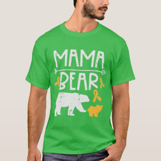 Mama Bear Childhood Cancer Ribbon Awareness Mom Mo T-Shirt