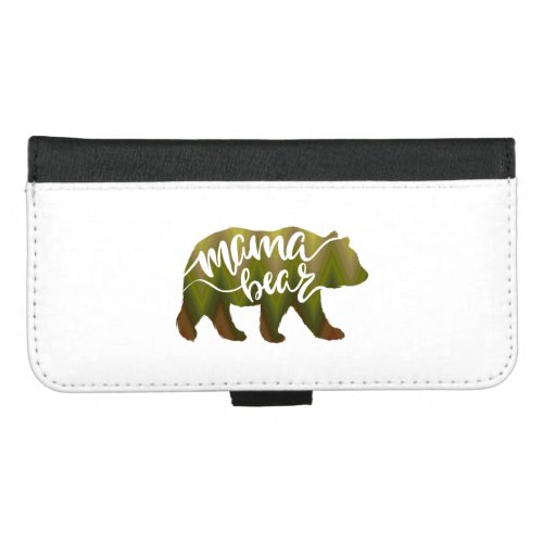 Mama  bear  _ Choose background color iPhone 87 Plus Wallet Case