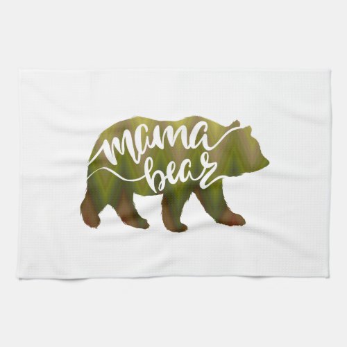 Mama  bear  _ Choose background color Kitchen Towel