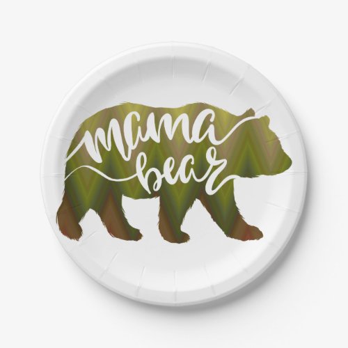 Mama  bear  _ Choose background color Paper Plates