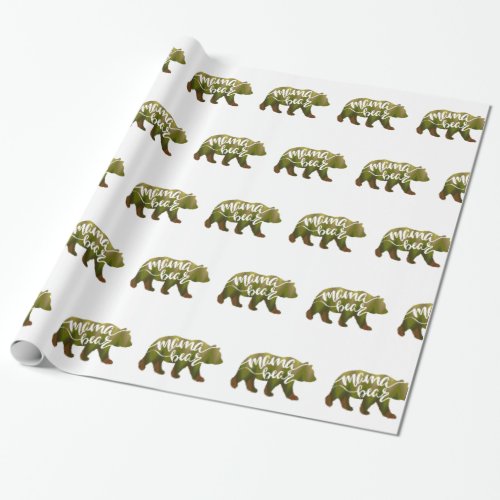 Mama  bear  _ Choose background color Wrapping Paper