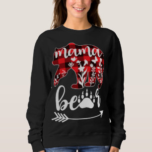Mama Bear Christmas Pajama Buffalo Red Plaid Mama Sweatshirt