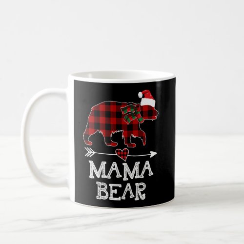 Mama Bear Christmas Pajama Red Plaid Buffalo Famil Coffee Mug