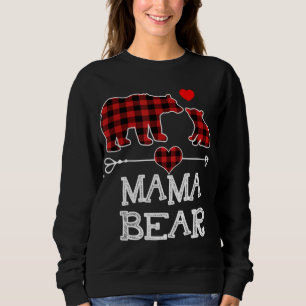 Mama Bear Christmas Pajama Red Plaid Buffalo Famil Sweatshirt