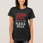 Mama Bear 3 Cubs Shirt Christmas Mama Bear Plaid Pajama T-Shirt