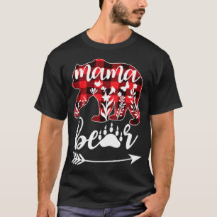 Mama Bear Christmas PajamaBuffalo Red Plaid Mama B T-Shirt