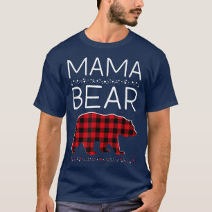 Mama Bear Christmas Pajamas Matching Family Plaid  T-Shirt