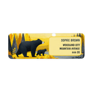 Mama Bear& Cub Mountain Landscape Return Address Label
