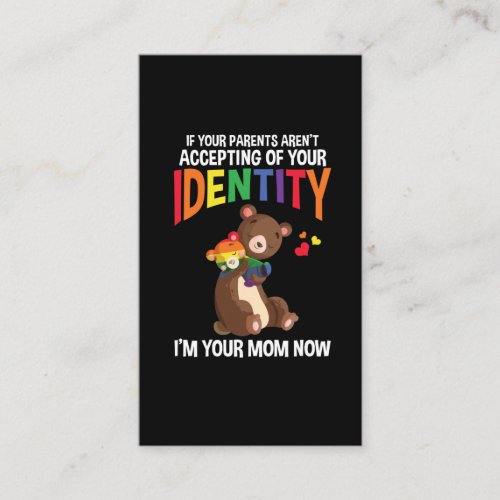 Mama Bear Cuddle Relationship Rainbow Color Business Card