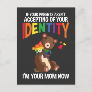 Mama Bear Cuddle Relationship Rainbow Color Postcard