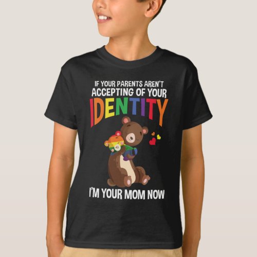 Mama Bear Cuddle Relationship Rainbow Color T_Shirt