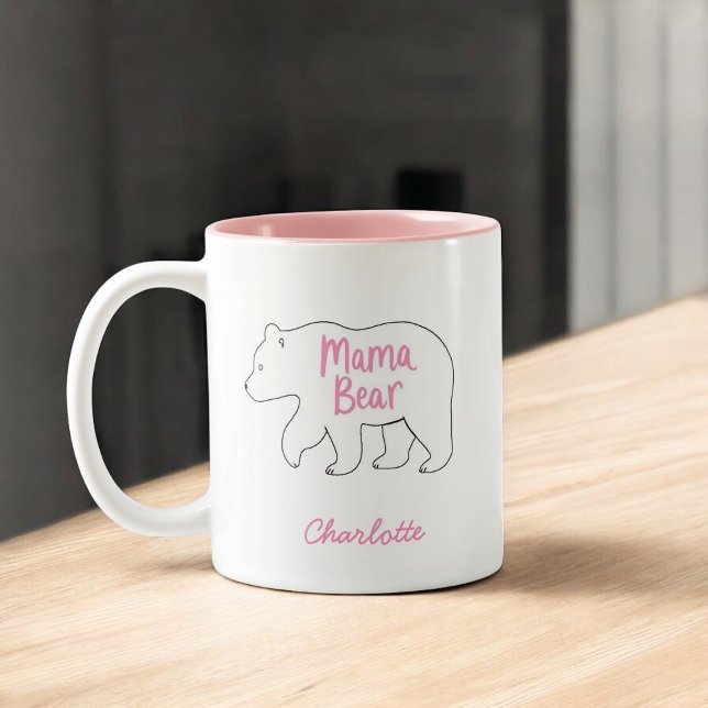 Mama Bear | Cute & Funny Mother's Day Two-Tone Coffee Mug (Creator Uploaded)