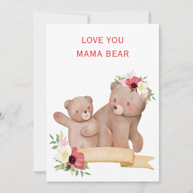 Mama bear cute mothers day card | adorable Mama (Front)