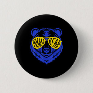 Mama bear down syndrome mom son daughter yellow button