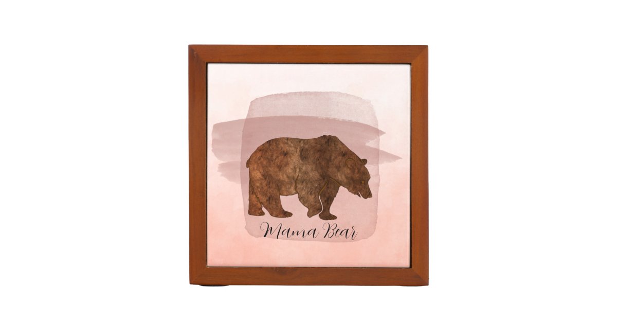 Mama Bear Dusty Blush Desk Organizer Zazzle