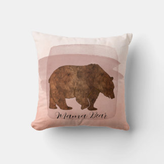 Mama Bear Dusty Blush  Throw Pillow