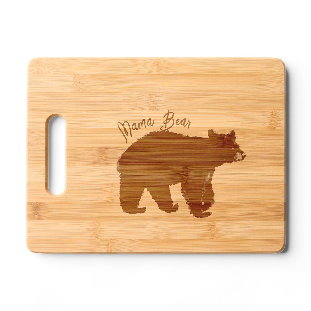 Mama Bear Etched Wooden Custom Cutting Board