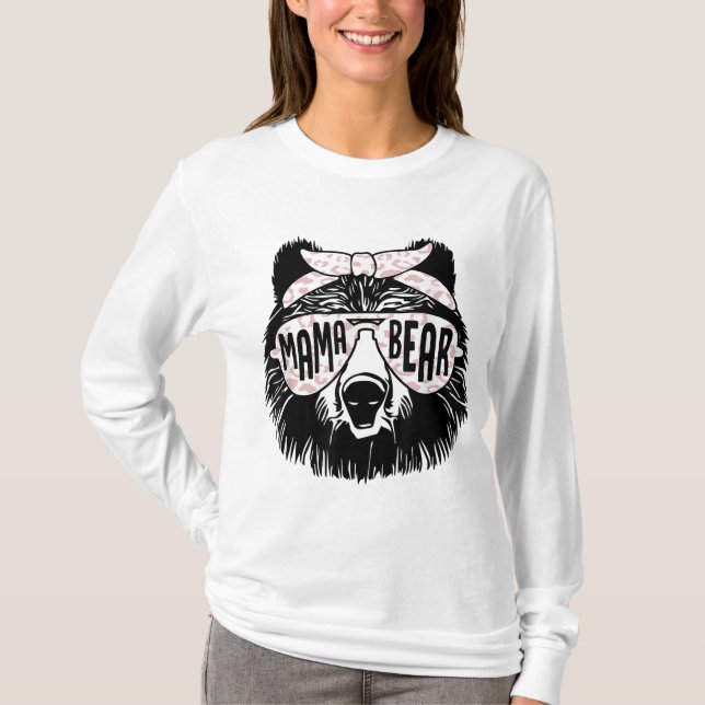 Mama Bear Face Sunglasses Mother Mom Mommy Mother' T-Shirt (Front)