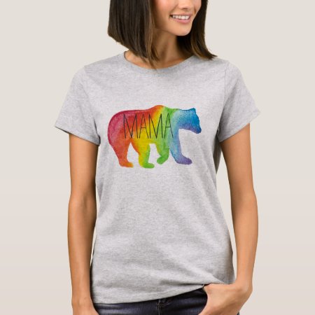 Mama Bear Family Pride Watercolor Relaxed Fit Tee