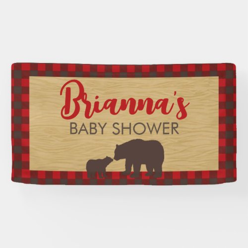 Mama Bear Flannel Baby Shower Banner