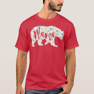 Mama Bear Floral Pattern Fun Mom Mother Gift Premi T-Shirt
