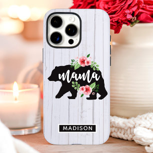 Mama Bear Floral Rustic Wood iPhone 16 Pro Max Case
