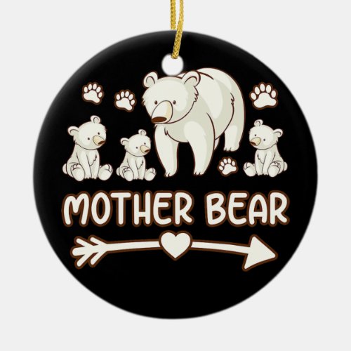 mama bear for women mama bear 3 cub s  ceramic ornament
