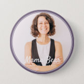 Mama Bear Framed Modern Simple Photo Button (Front)