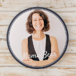 Mama Bear Framed Modern Simple Photo Button<br><div class="desc">This simple and classic design is composed of serif typography and add a custom photo. "Mama Bear" written in script with a background of the photo of your mom,  mother,  mum etc.</div>