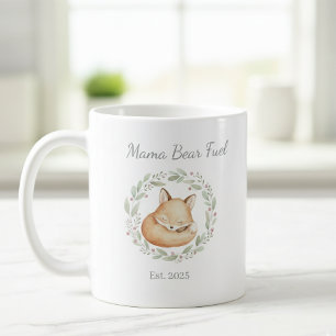 Mama Bear Fuel Mug - Dreamy Fox with Floral Wreath