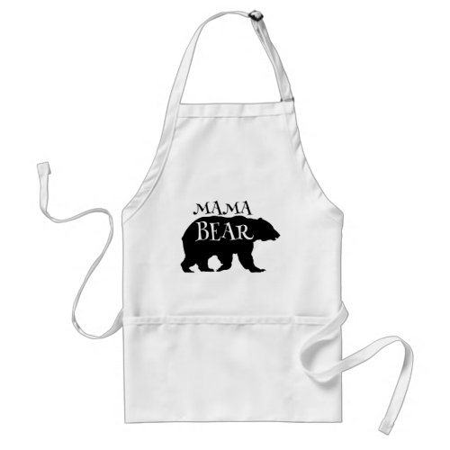 Mama Bear Grizzly Silhouette Mom Adult Apron