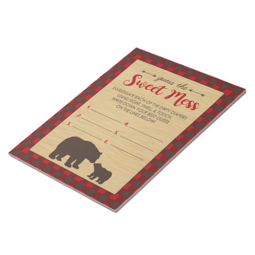 Mama Bear Guess The Sweet Mess Game Answer Notepad