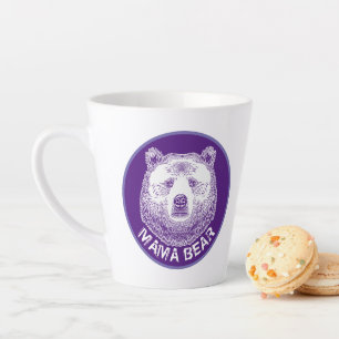Mama Bear, Hand Drawn Illustration Latte Mug