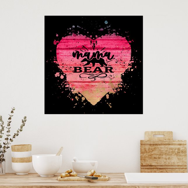 Mama Bear Heart Poster (Kitchen)